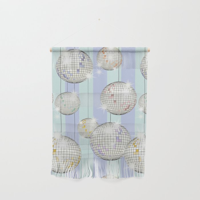 Striped Party Disco Ball Mint Wall Hanging Gallery Image 1