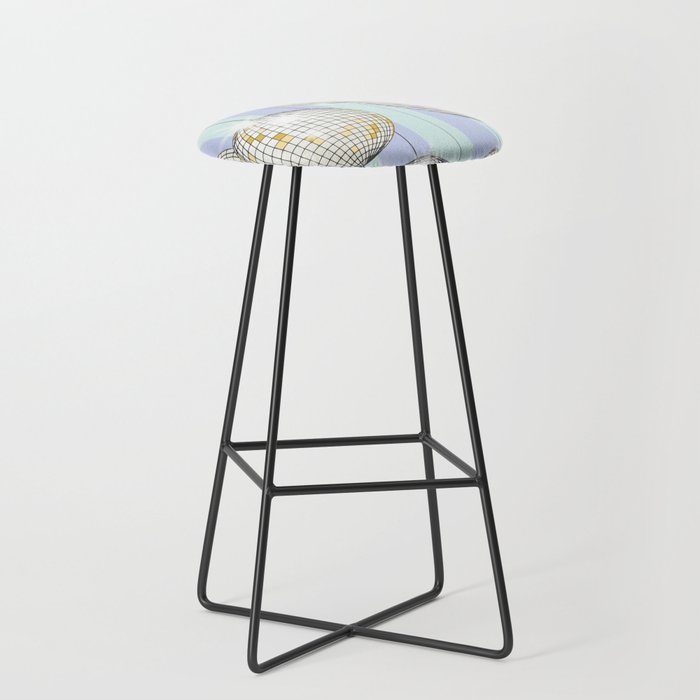 Striped Party Disco Ball Mint Stool Gallery Image 1