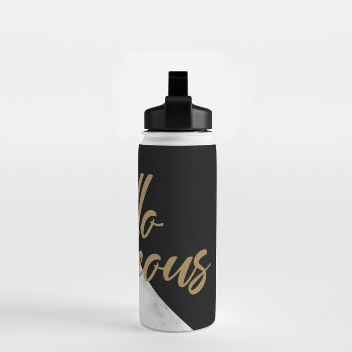 Hello Gorgeous, Meme, Marble and Black Water Bottle Gallery Image 2