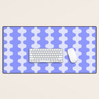 Modern Retro Wavy Ogee A-Go-Go Pop Stripes in Periwinkle Desk Mat Gallery Image 1