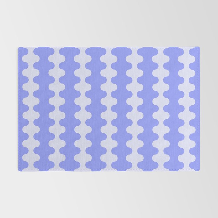 Modern Retro Wavy Ogee A-Go-Go Pop Stripes in Periwinkle Rug Gallery Image 2