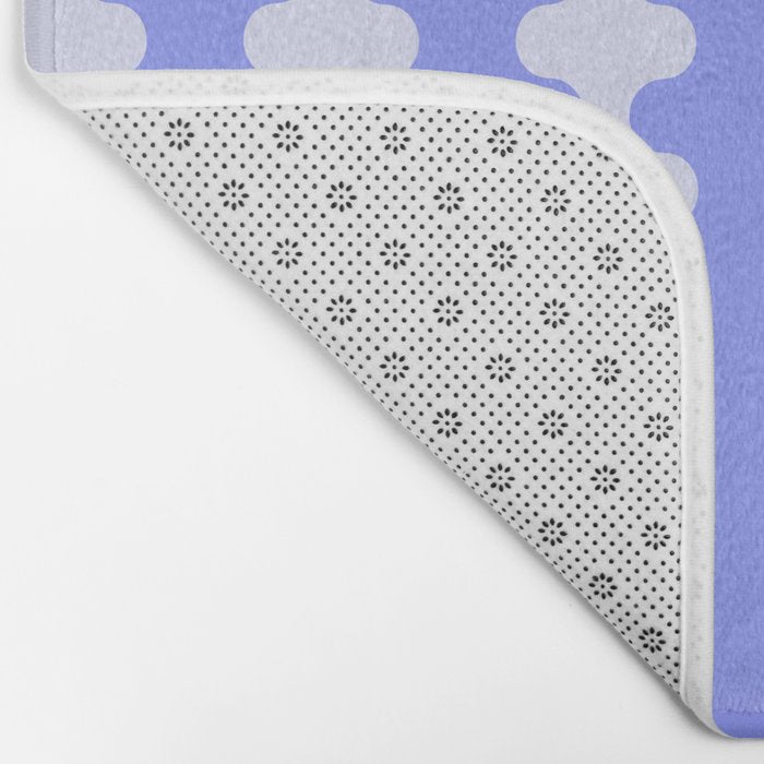 Modern Retro Wavy Ogee A-Go-Go Pop Stripes in Periwinkle Bath Mat Gallery Image 2