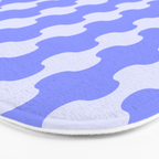 Modern Retro Wavy Ogee A-Go-Go Pop Stripes in Periwinkle Bath Mat Gallery Image 3