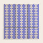 Modern Retro Wavy Ogee A-Go-Go Pop Stripes in Periwinkle Wood Wall Art Gallery Image 1