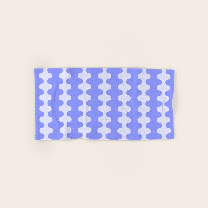 Modern Retro Wavy Ogee A-Go-Go Pop Stripes in Periwinkle Bath Towel Gallery Image 1