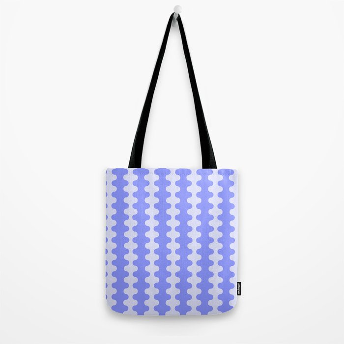 Modern Retro Wavy Ogee A-Go-Go Pop Stripes in Periwinkle Tote Bag Gallery Image 2