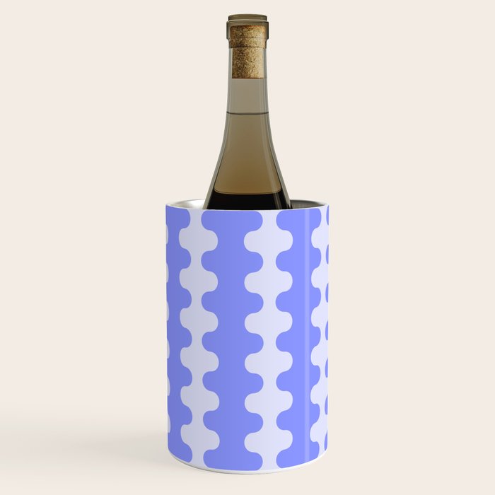 Modern Retro Wavy Ogee A-Go-Go Pop Stripes in Periwinkle Wine Chiller Gallery Image 3