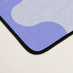 Modern Retro Wavy Ogee A-Go-Go Pop Stripes in Periwinkle Desk Mat Gallery Image 4