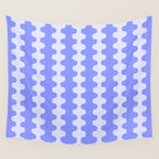 Modern Retro Wavy Ogee A-Go-Go Pop Stripes in Periwinkle Wall Tapestry Gallery Image 4