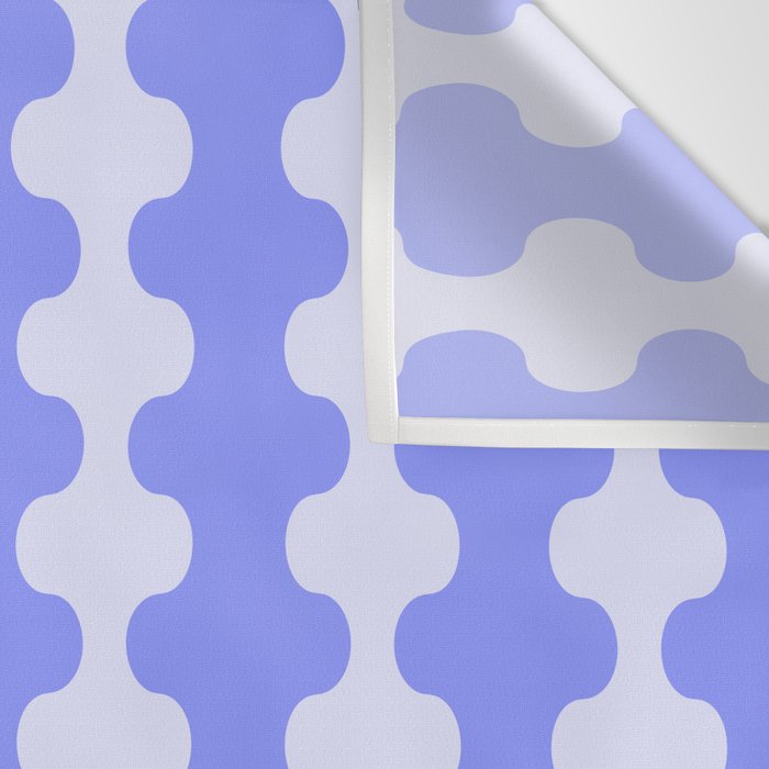 Modern Retro Wavy Ogee A-Go-Go Pop Stripes in Periwinkle Wall Tapestry Gallery Image 3