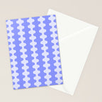 Modern Retro Wavy Ogee A-Go-Go Pop Stripes in Periwinkle Stationery Card Gallery Image 2