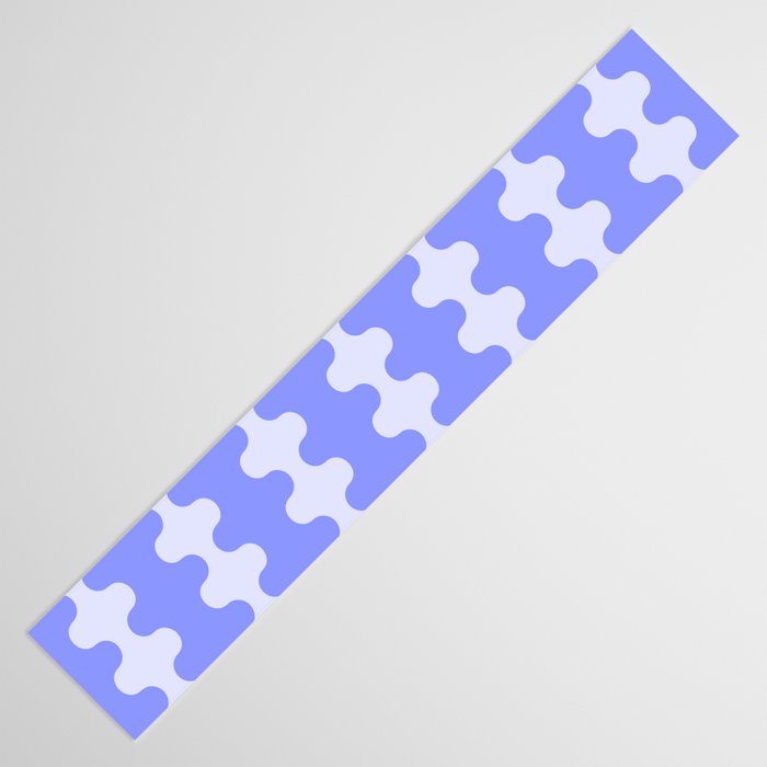 Modern Retro Wavy Ogee A-Go-Go Pop Stripes in Periwinkle Table Runner Gallery Image 3