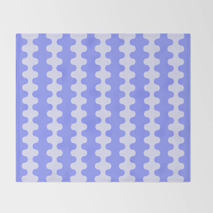 Modern Retro Wavy Ogee A-Go-Go Pop Stripes in Periwinkle Throw Blanket Gallery Image 2