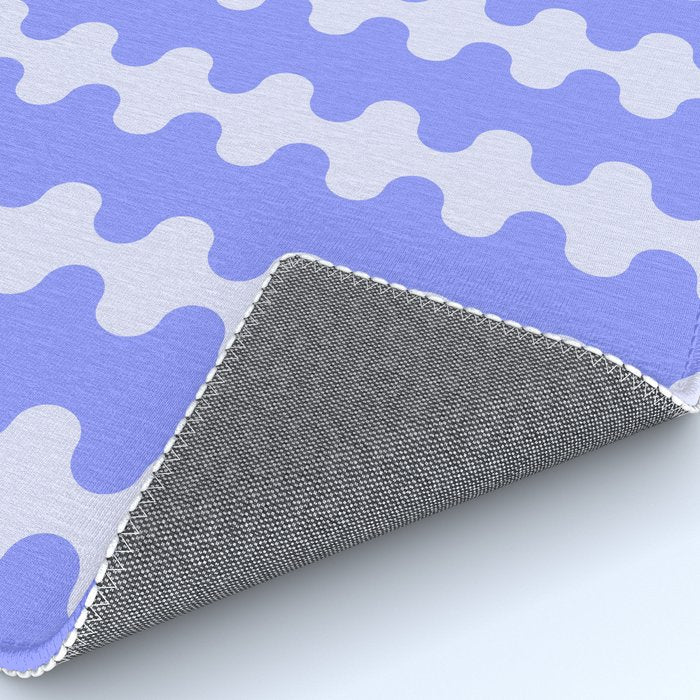 Modern Retro Wavy Ogee A-Go-Go Pop Stripes in Periwinkle Rug Gallery Image 4