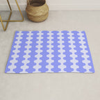 Modern Retro Wavy Ogee A-Go-Go Pop Stripes in Periwinkle Rug Gallery Image 1