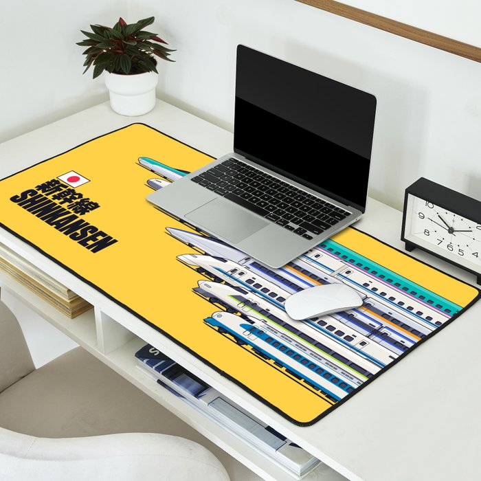 Shinkansen Bullet Train Evolution - Yellow Desk Mat Gallery Image 2