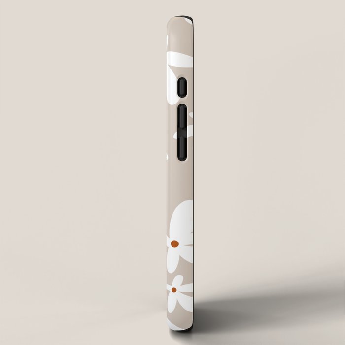 Quirky Florals in Beige, Terracotta and White iPhone Case Gallery Image 2