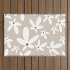 Quirky Florals in Beige, Terracotta and White Outdoor Rug Gallery Image 1