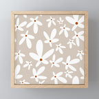 Quirky Florals in Beige, Terracotta and White Mini Art Print Gallery Image 1