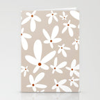 Quirky Florals in Beige, Terracotta and White Stationery Card Gallery Image 2