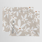 Quirky Florals in Beige, Terracotta and White Placemat Gallery Image 1