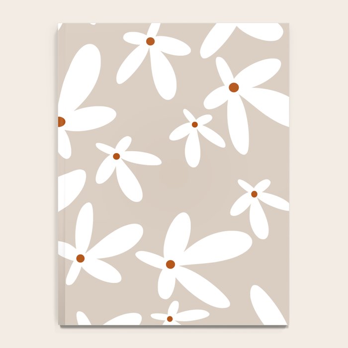 Quirky Florals in Beige, Terracotta and White Notebook Gallery Image 4