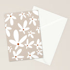Quirky Florals in Beige, Terracotta and White Stationery Card Gallery Image 2