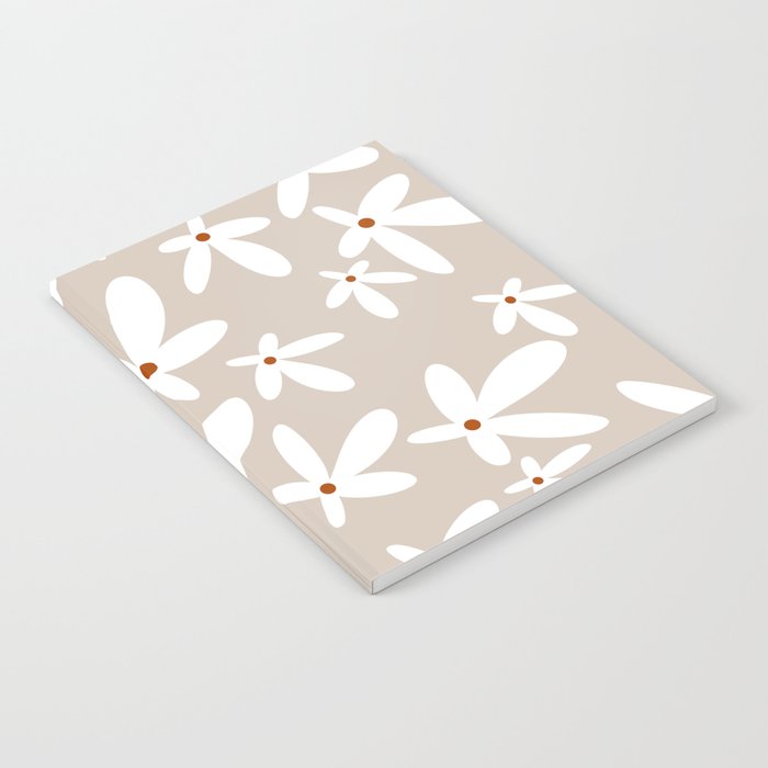 Quirky Florals in Beige, Terracotta and White Notebook Gallery Image 1