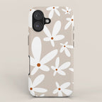 Quirky Florals in Beige, Terracotta and White iPhone Case Gallery Image 1