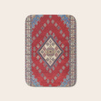 Red Diamond Blue Bluffs Kazak Persian Handmade Rugs  Bath Mat Gallery Image 1
