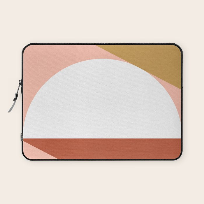 Mid Century Modern Sunset - Terracotta Peach Mustard Laptop Sleeve Gallery Image 1
