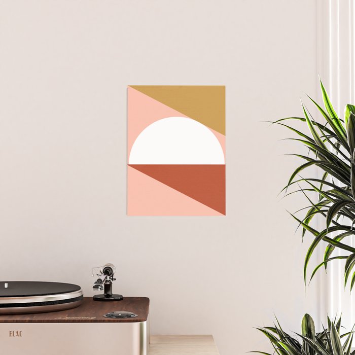 Mid Century Modern Sunset - Terracotta Peach Mustard Poster Gallery Image 2