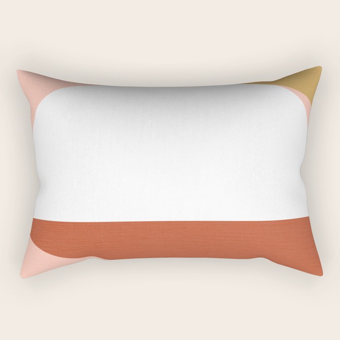 Mid Century Modern Sunset - Terracotta Peach Mustard Rectangular Pillow Gallery Image 1