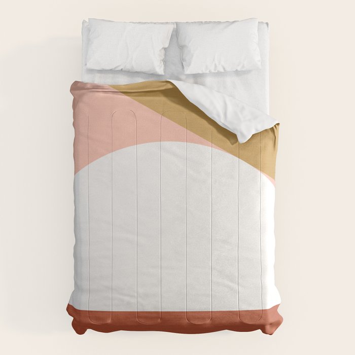 Mid Century Modern Sunset - Terracotta Peach Mustard Comforter Gallery Image 1