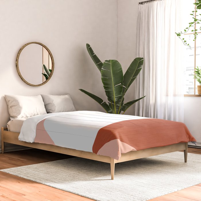 Mid Century Modern Sunset - Terracotta Peach Mustard Comforter Gallery Image 2