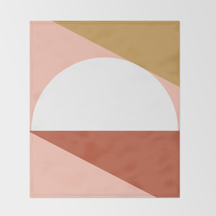 Mid Century Modern Sunset - Terracotta Peach Mustard Throw Blanket Gallery Image 2