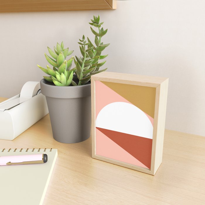Mid Century Modern Sunset - Terracotta Peach Mustard Mini Art Print Gallery Image 2