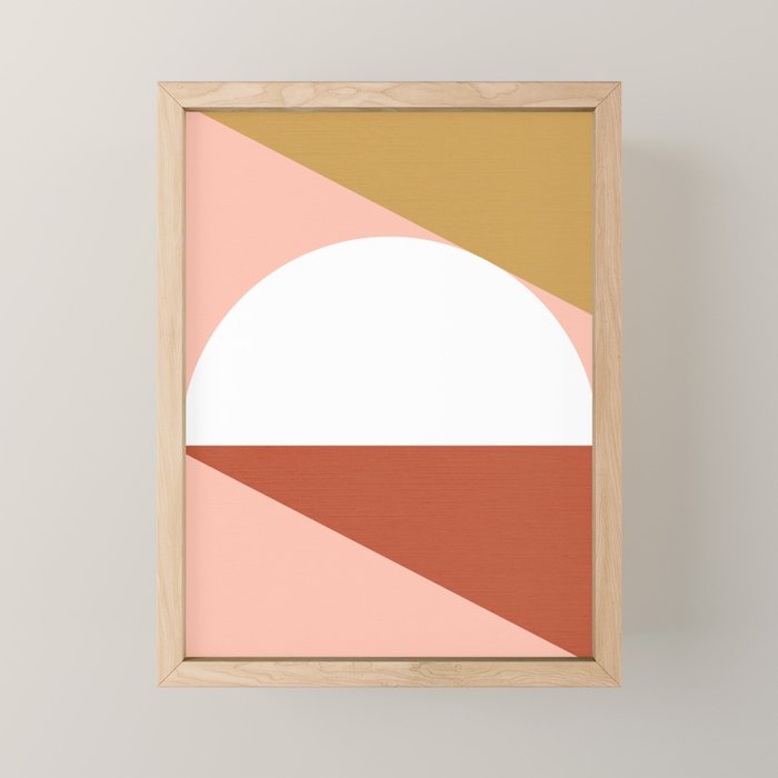 Mid Century Modern Sunset - Terracotta Peach Mustard Mini Art Print Gallery Image 1