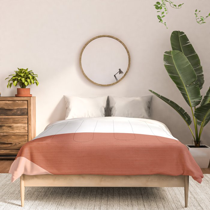 Mid Century Modern Sunset - Terracotta Peach Mustard Comforter Gallery Image 3