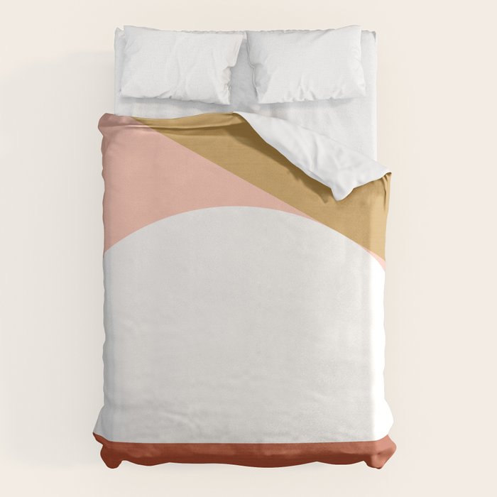 Mid Century Modern Sunset - Terracotta Peach Mustard Duvet Cover Gallery Image 6