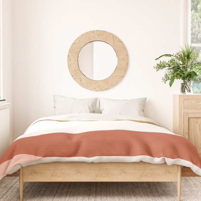 Mid Century Modern Sunset - Terracotta Peach Mustard Duvet Cover Gallery Image 3
