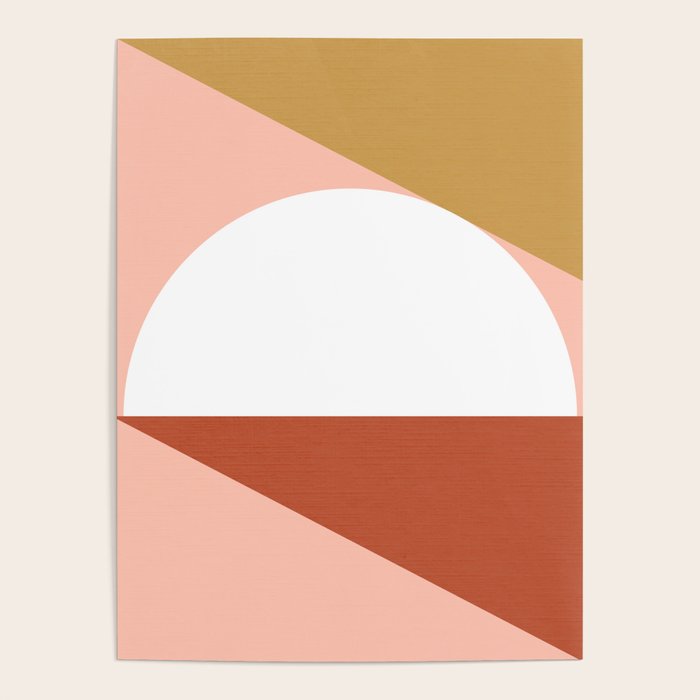 Mid Century Modern Sunset - Terracotta Peach Mustard Poster Gallery Image 4