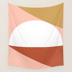 Mid Century Modern Sunset - Terracotta Peach Mustard Wall Tapestry Gallery Image 4