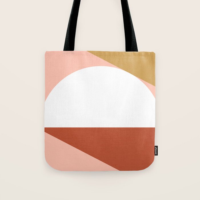 Mid Century Modern Sunset - Terracotta Peach Mustard Tote Bag Gallery Image 1