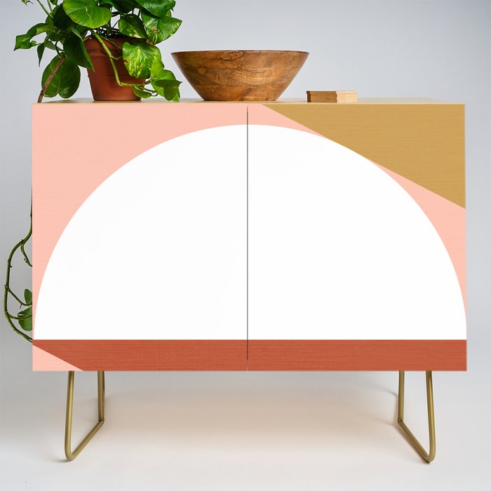 Mid Century Modern Sunset - Terracotta Peach Mustard Credenza Gallery Image 1