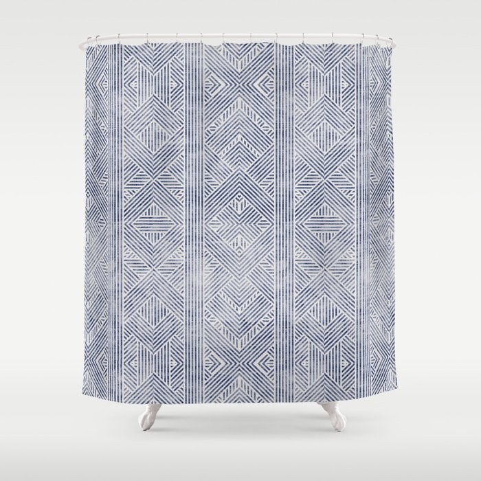 AMAI GEO DENIM Shower Curtain Gallery Image 1