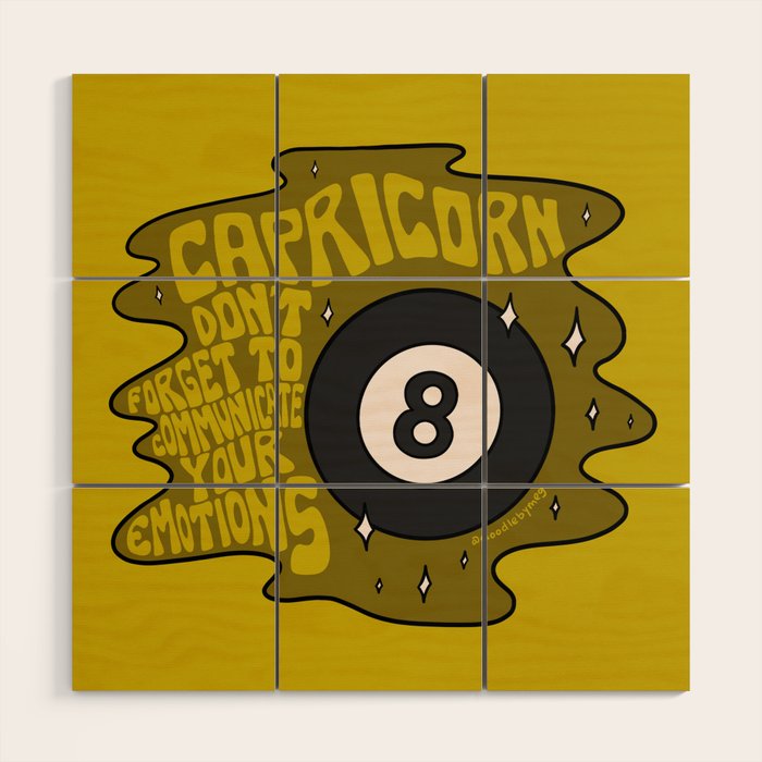 Capricorn Magic 8 Ball Wood Wall Art Gallery Image 1