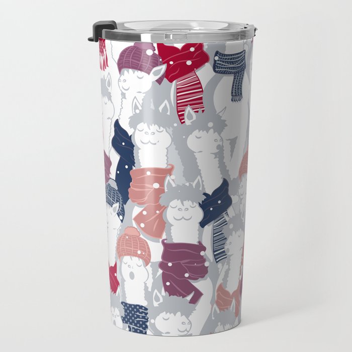 Happy llamas Christmas Choir III Travel Mug Gallery Image 3