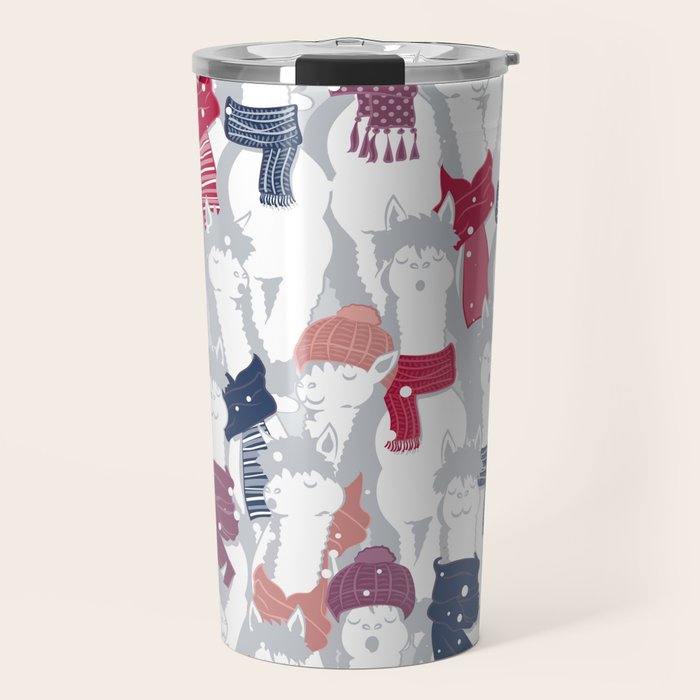 Happy llamas Christmas Choir III Travel Mug Gallery Image 1