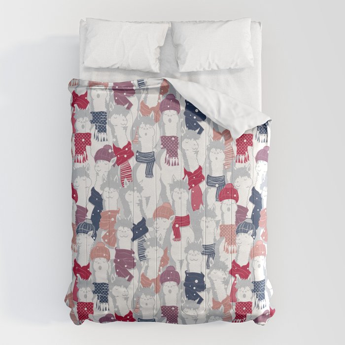 Happy llamas Christmas Choir III Comforter Gallery Image 6